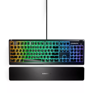 מקלדת גיימינג Apex 3 IL מקלדת מעולה לגיימרים - עם תאורה ומשטח ארגונומי לפרק כף היד