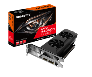 מסך מחשב כרטיס מסך Gigabyte Radeon RX 6400 D6 LOW PROFILE 4G HDMI DP
