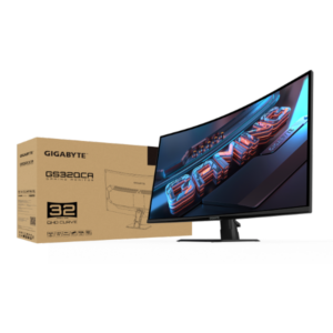 מסך מחשב מסך גיימינג Gigabyte מסך קעור Gigabyte GS32QCA SS VA 1ms 2K QHD 180Hz FreeSync Tilt