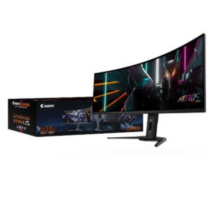 מחשב מסך גיימינג Gigabyte מסך AORUS CO49DQ Ultra-Wide DQHD OLED 0.03ms 144Hz KVM HDR