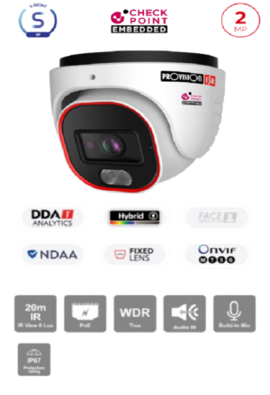 מתג PoE Provision מצלמת כיפה PROVISION DH-28 2MP IP FIXED LENSE POE 2.8mm