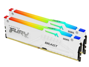 מחשב נייח: Kingston Fury Beast White RGB Expo 32GB 2X16 6000MHZ DDR5 CL30