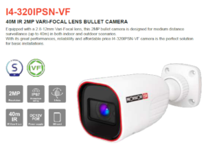 מתג PoE Provision מצלמת צינור Provision I4-VF IP POE Vary-Focal 2MP