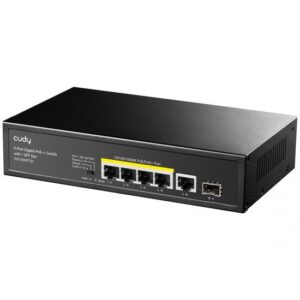 ראוטר Cudy מתג לא מנוהל CUDY GS1005PTS1 5PORT POE 1XSFP total 120W