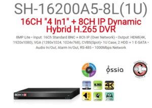 מצלמת אבטחה Provision מכשיר הקלטה 5 מגה SH-8L IP4+AHD16